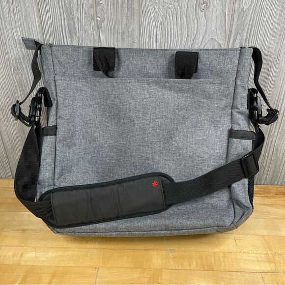 SKIP HOP Messenger Diaper Bag Heather Gray 14.5 x 13 - Picture 2 of 15